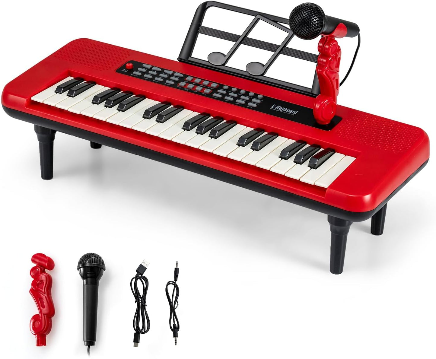 37 Keys Kids Portable Piano Keyboard with Microphone and Music Stand