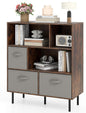 3-Tier Bookcase with 3 Removable Folding Fabric Drawers