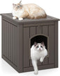 Indoor Outdoor Cat House with Flip Front Door and Raised Floor