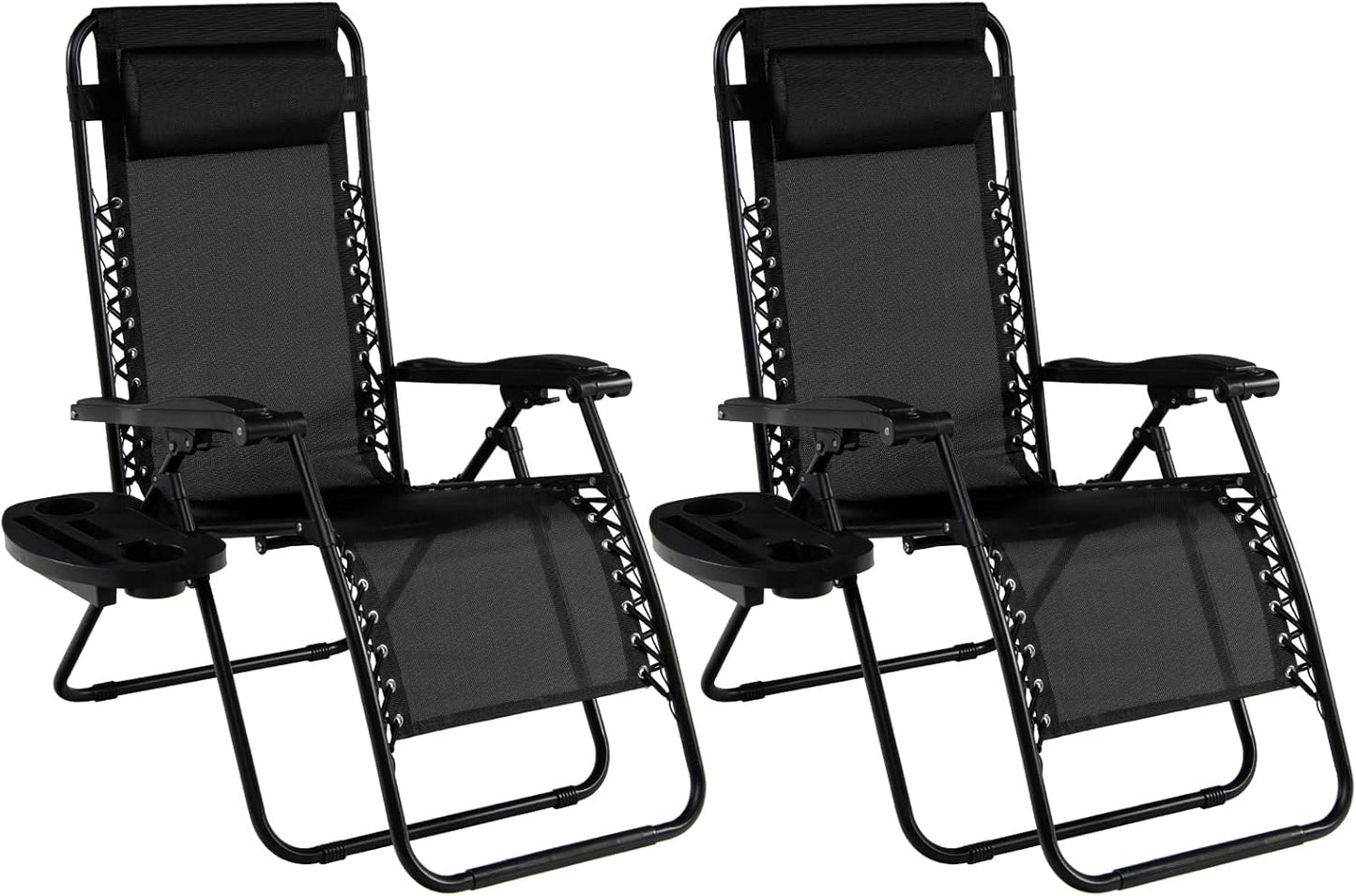 Folding Zero Gravity Chair Patio Sun Lounger with Removable Pillow