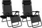 Folding Zero Gravity Chair Patio Sun Lounger with Removable Pillow