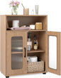 Bathroom Cabinet Freestanding Cabinet with 2 Doors and 3-Level Adjustable Shelf