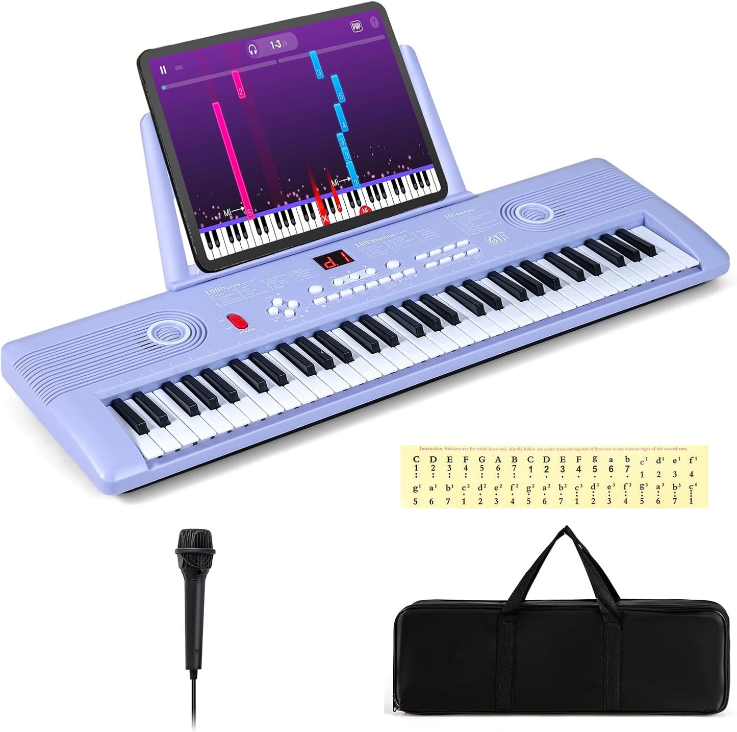 61 Key Keyboard Piano with Microphone for Beginners Kids Adults