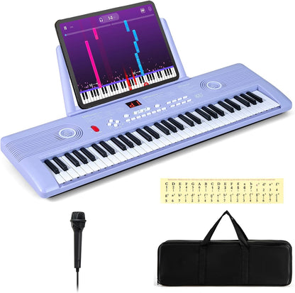 61 Key Keyboard Piano with Microphone for Beginners Kids Adults