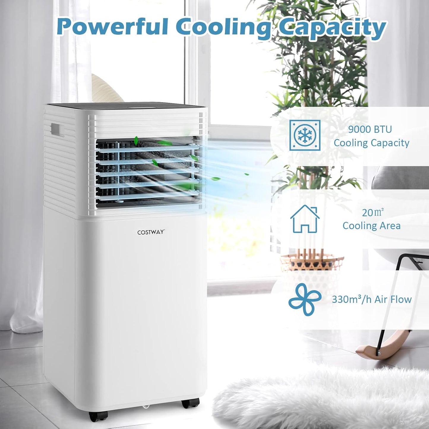 GiantexUK Portable Air Conditioner, 7000/9000BTU 4 in 1 Mobile Evaporative Cooler