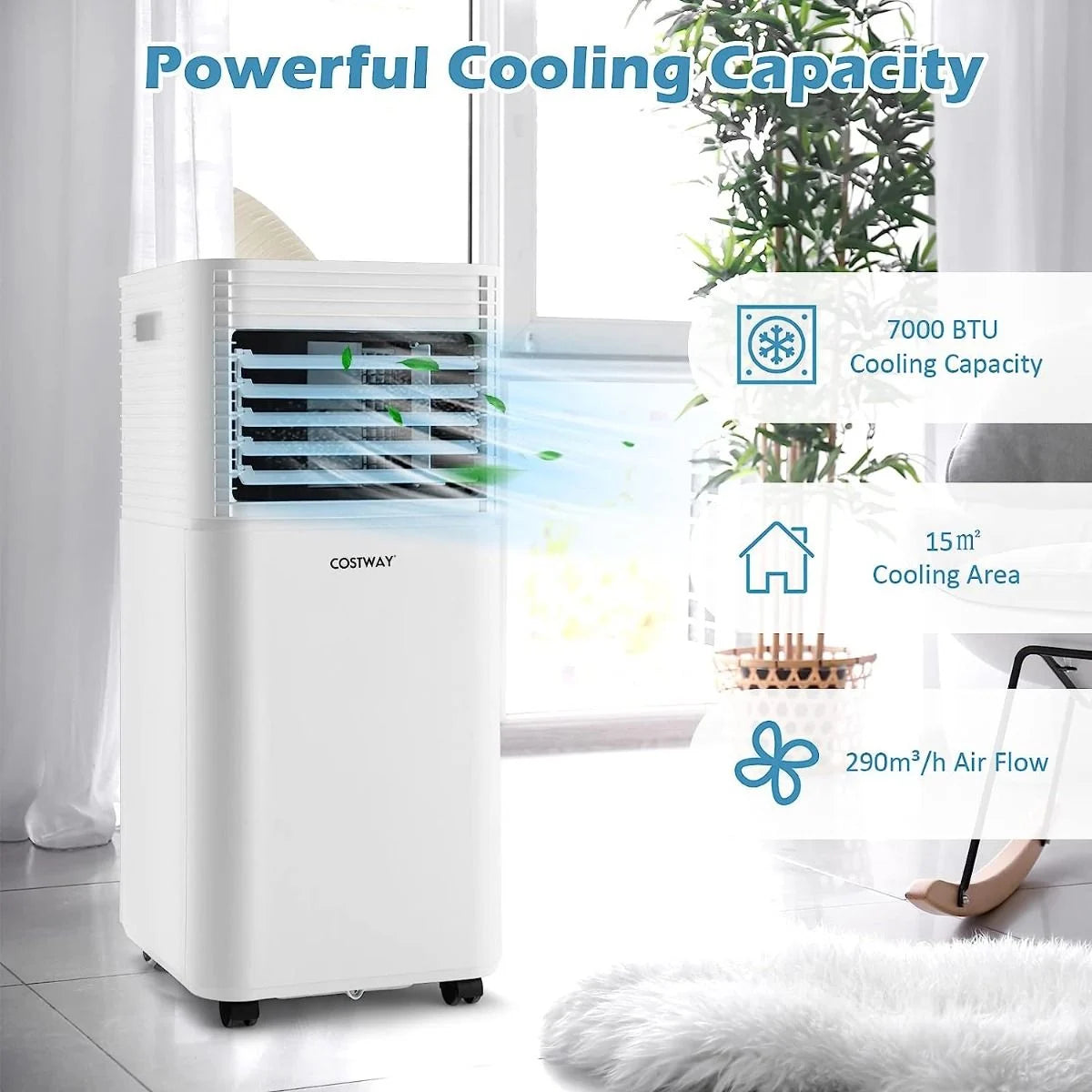 GiantexUK Portable Air Conditioner, 7000/9000BTU 4 in 1 Mobile Evaporative Cooler