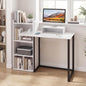 Computer Desk with Storage Shelves, 110CM PC Laptop Table Writing Workstation