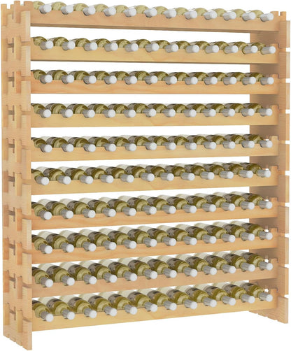 72/108/120 Bottles 6/9/10 Tier Stackable Wine Display Shelf for Home