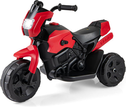 6V Kids 3-Wheel Ride on Motorbike with LED Headlight for Boys Girls Aged 37-72 Months