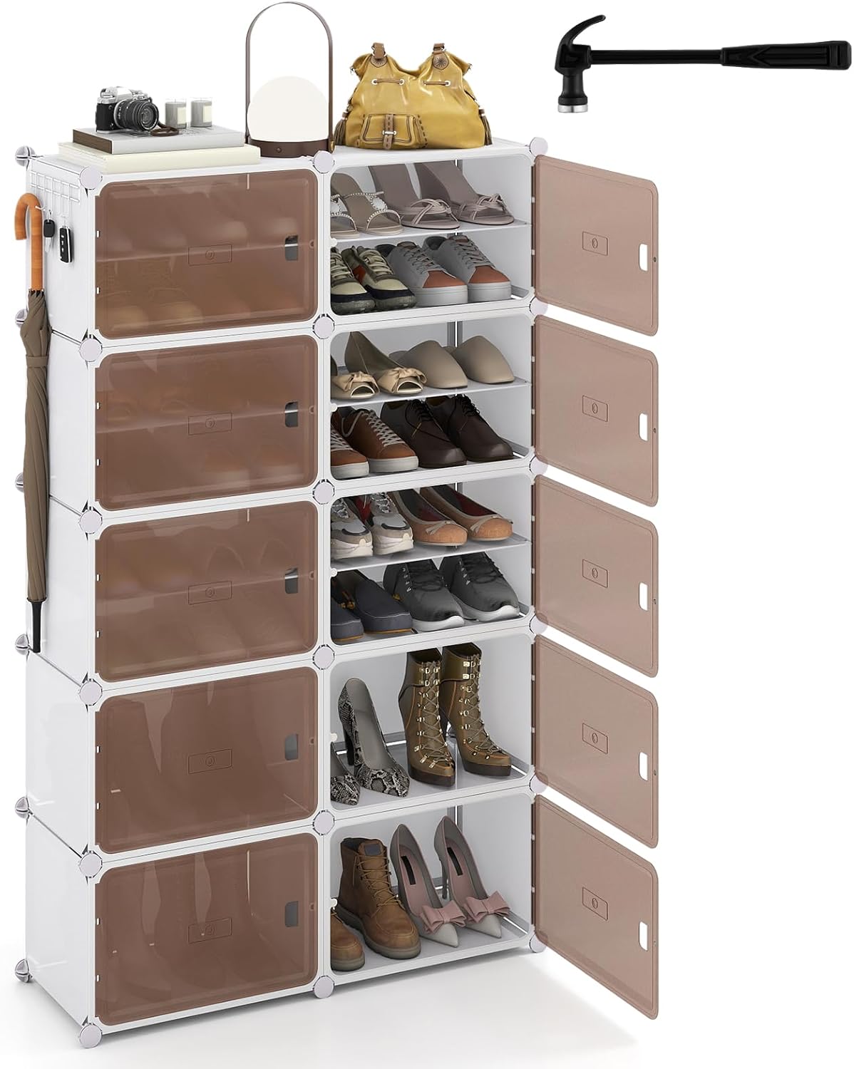 6/8/10 Tier Shoe Storage Cabinet with Removable Shelves