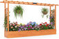 Garden Planter with Trellis, Hanging Roof and Drainage Holes
