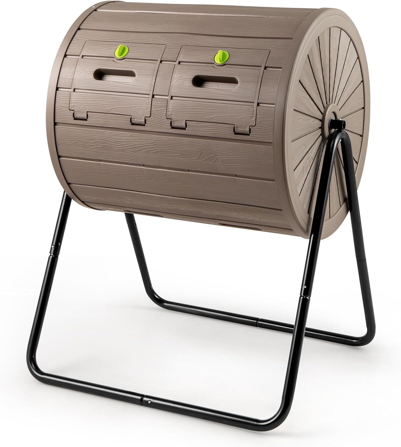 142 Large Outdoor Compost Tumbler with Dual Chambers