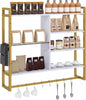 107 CM Industrial Floating Shelves 6-Tier Wall Mounted Shelf with 8 S-Hooks