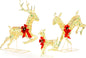 3-Piece Lighted Christmas Reindeer Family with LED Lights and Bows