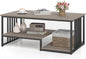 Faux Marble Coffee Table with Open Storage Shelf
