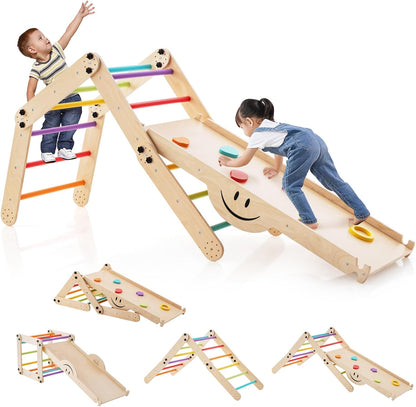 10 in 1 Toddler Climbing Frame Indoor Kids Climber Ladder with Reversible Ramp