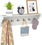 Wall-Mounted Coat Rack with Shelf, 80cm Wooden Wall Shelf Clothes Hanger