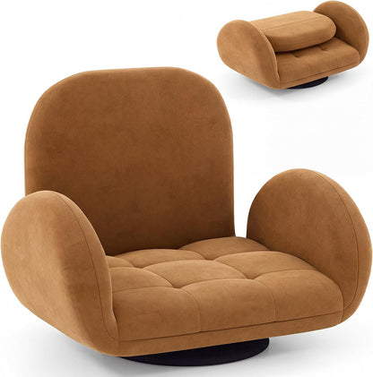 Folding Floor Chair, Lazy Sofa Bed Chair Seat with Adjustable Backrest & Armrests