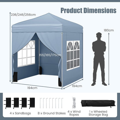 Pop up Gazebo, Outdoor Canopy Tent with 4 Removable Sidewall