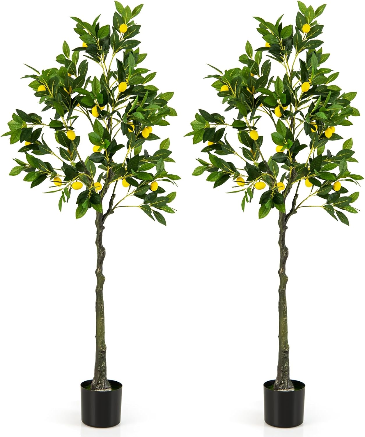 160cm Tall Fake Lemon Plant with Lemon Fruits and Cement Pot