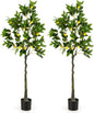160cm Tall Fake Lemon Plant with Lemon Fruits and Cement Pot