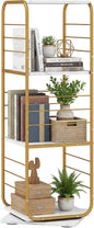 4-Tier Rotating Bookshelf, 360° Spinning Bookcase Tower with Swivel Base