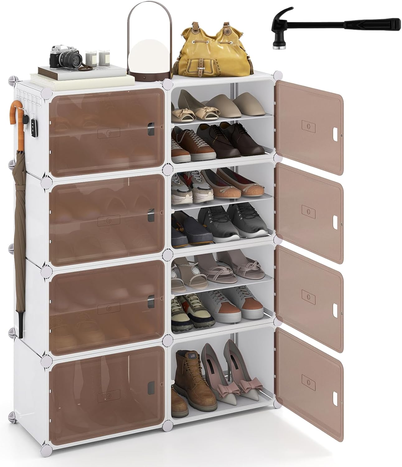 6/8/10 Tier Shoe Storage Cabinet with Removable Shelves