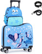 2 Pieces Kid Luggage Set with Spinner Wheels and Lanyard for Carry Strap