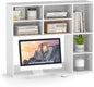 Countertop Bookcase with 3 Adjustable Shelves and Open Compartment