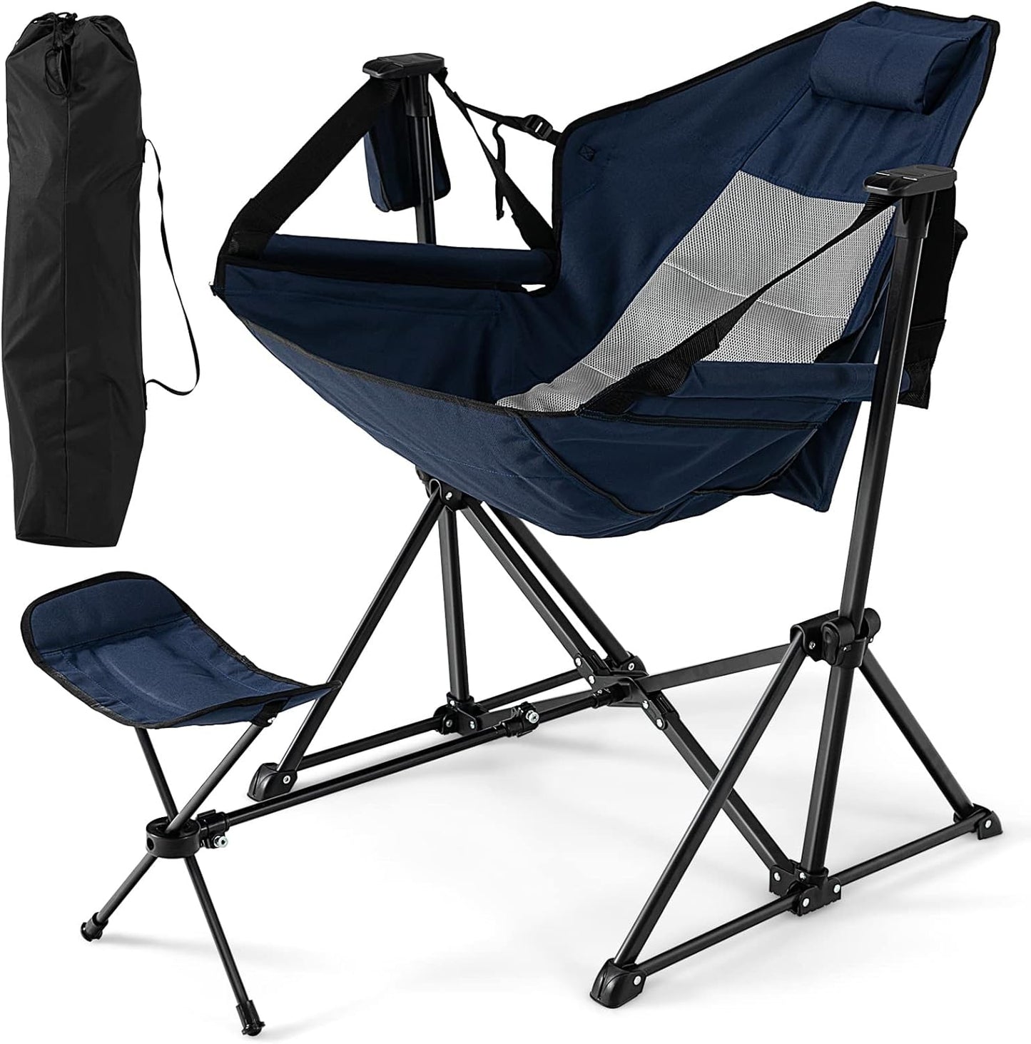Folding Hammock Camping Chair with Retractable Footrest
