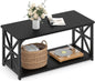 Coffee Table Industrial Farmhouse Accent Table with Open Storage Shelf
