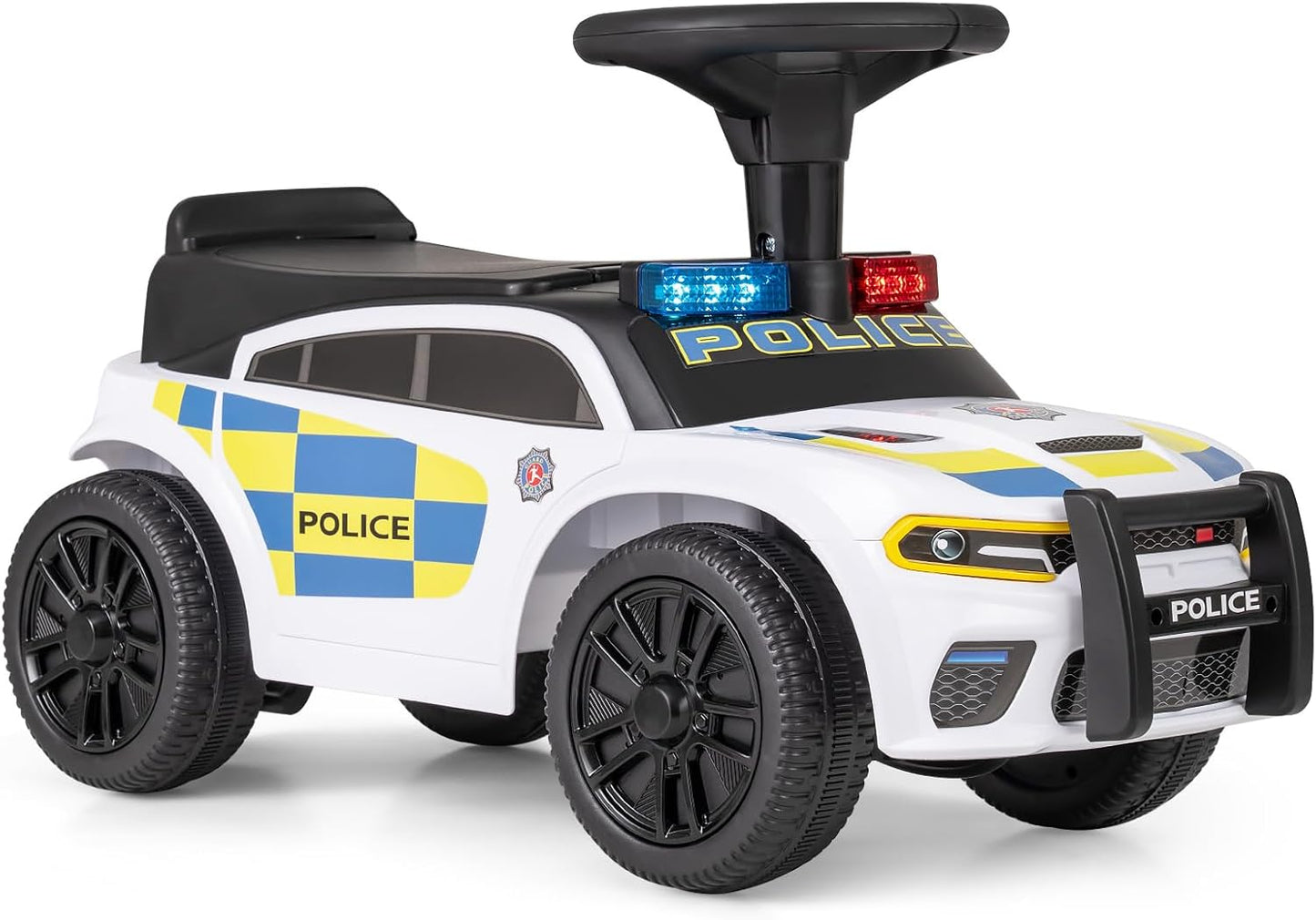 Police Kids Push Ride on Car with Steering Wheel and Siren Sounds for Kids Aged 18M+