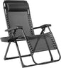 Oversized Patio Folding Zero Gravity Chair with Removable Pillow and Side Tray