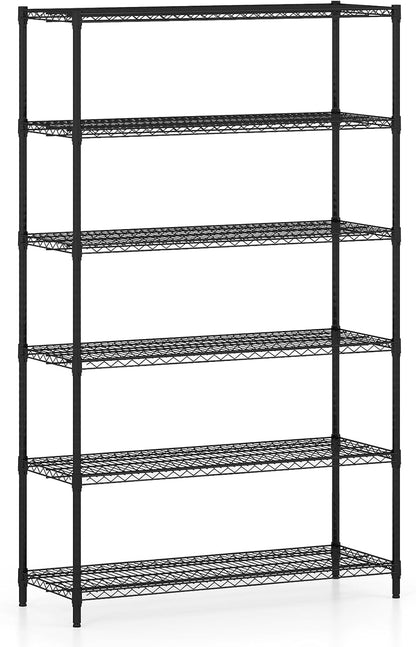 3/4/5/6-Tier Metal Shelving Unit, Adjustable Wire Storage Shelves with V-shaped Shelving Rack