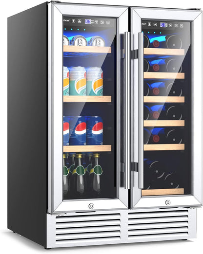 120L Dual Zone Wine Beverage Refrigerator