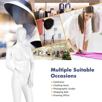 GiantexUK 177cm Female Mannequin, Detachable Full Body Dress Form with Metal Base