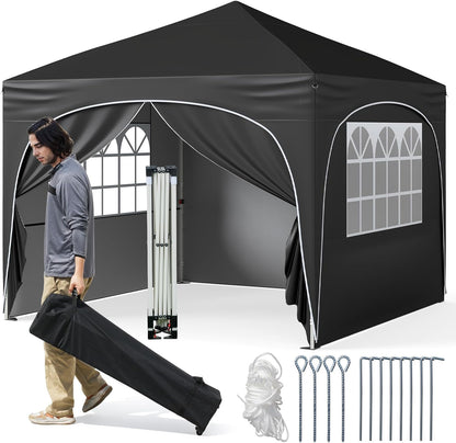 Outdoor Foldable Canopy Tent with 4 Removable Sidewall