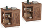 Farmhouse Nightstand with Charging Station Bedside Table with Adjustable Shelf