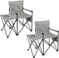 2 Pack Oversized Folding Camping Chair with Side Table and 2 Storage Pockets