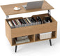 Lift Up Top Coffee Table with Hidden Storage Compartment and Open Shelf