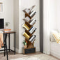 10-Tiers Floor Standing Wooden Bookcase Storage Shelving Unit