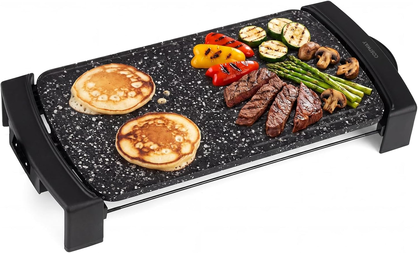 Teppanyaki Grill, 2150W Electric Griddle with 2 Nonstick Cooking Zones