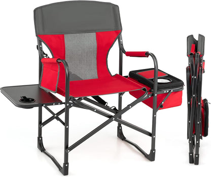Oversized Camping Chairs with Side Table for Lawn Picnic Hiking Fishing