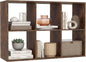 Wooden 6 Cube Bookcase, 3 Tier Open Storage Cabinet with Anti-toppling Device, White