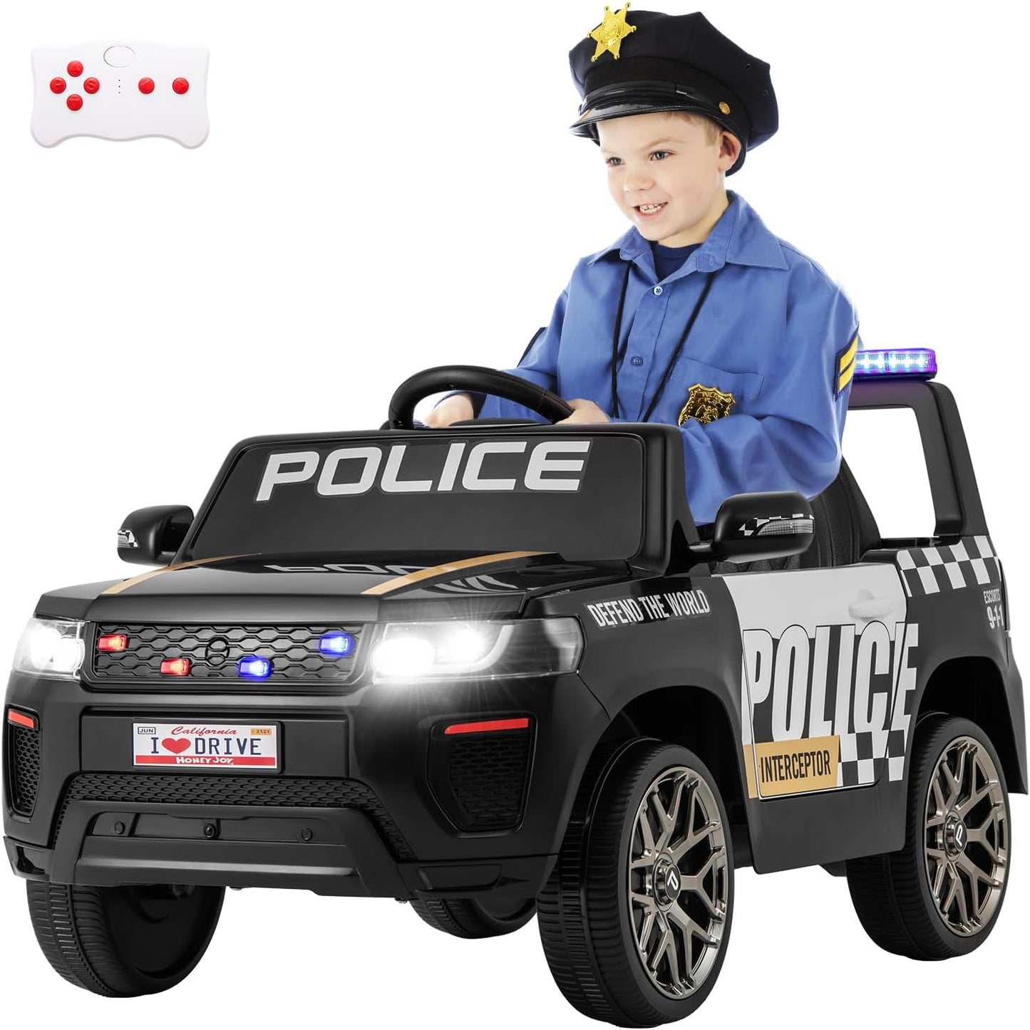 12V Kid Ride on Police Car with Remote Control for Children