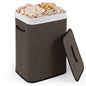 72 L Capacity Bamboo Laundry Hamper with Lid and Removable Liner for Bedroom
