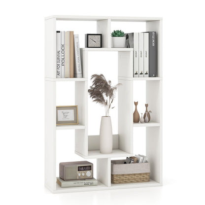 7-Cube Geometric Bookshelf Open Bookcase with Anti-Toppling Device