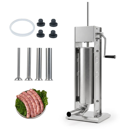 Stainless Steel Meat Filling Machine with 2 Speeds and 4 Stuffing Tubes for Home