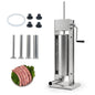 Stainless Steel Meat Filling Machine with 2 Speeds and 4 Stuffing Tubes for Home