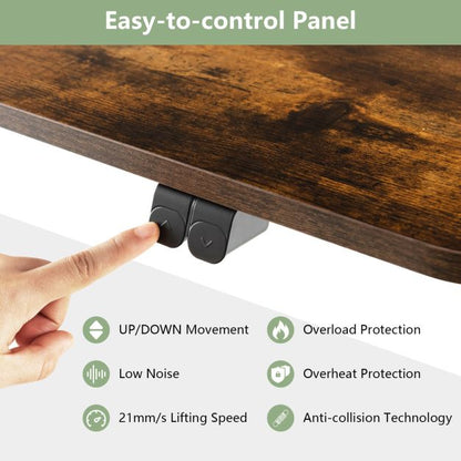 Electric Height Adjustable Standing Desk with Button Controller